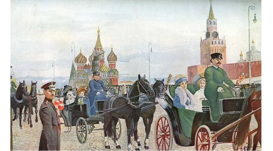 Катание в Вербное воскресенье на Красной площади. Владимир Россинский, 1910-е гг.